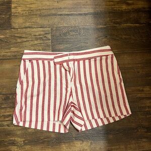 Striped Red and White Women's Shorts